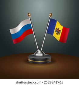 Tabela russa e moldava sinaliza relação com fundo de gradiente. Ilustração de vetor