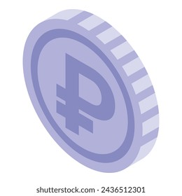 Icono de conversión de dinero ruso vector isométrico. Conversión digital global. Economía de forma