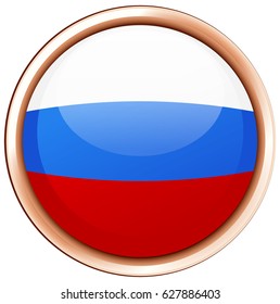 Russian national emblem flag in circular button