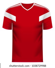 Russian national soccer team shirt in generic country colors for fan apparel.