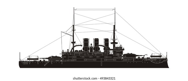 Russian Navy Cruiser Vector Silhouette