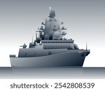 Russian Navy ships vector illustration