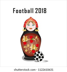 Russian nesting doll. Football ball. 2018.