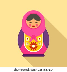 Russian nesting doll icon. Flat illustration of russian nesting doll vector icon for web design