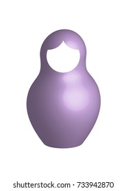 Russian nesting doll matrioshka, 3D icon symbol of Russia, vector isolated