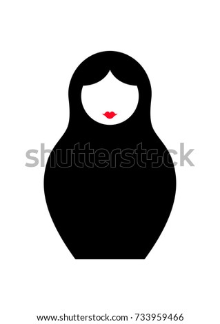 Russian nesting doll matrioshka, icon symbol of Russia, vector isolated