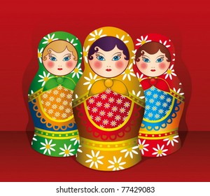 Russian nesting doll Matryoshka is traditional russian souvenir