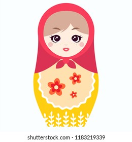Russian nesting doll "Matryoshka". Vector illustration