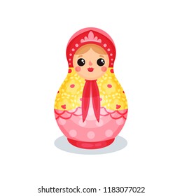 Russian nesting doll, wooden matryoshka vector Illustration on a white background