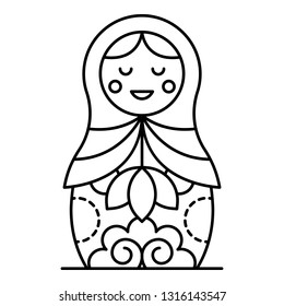 Russian nesting girl icon. Outline russian nesting girl vector icon for web design isolated on white background