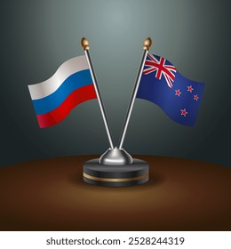 Tabela russa e neozelandesa sinaliza relação com fundo de gradiente. Ilustração de vetor