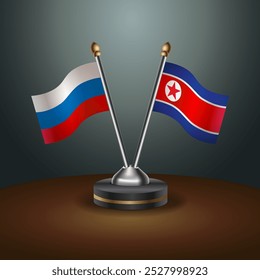 Tabela russa e Coreia do Norte sinaliza relação com fundo de gradiente. Ilustração de vetor