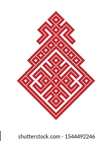 Russian old embroidery and pattern. Vector pattern of slavic ornament. Female fertility in traditional dress patterns of Slavic peoples