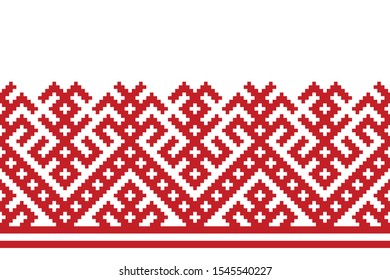 Russian old embroidery and pattern. Vector seamless pattern of slavic ornament. 