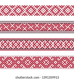 Russian old embroidery and patterns. Vector seamless pattern of slavic ornament