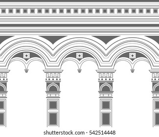 Russian ornamented arch. pattern.