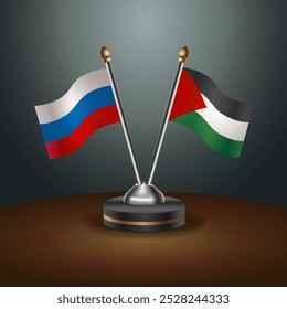 Tabela russa e palestina sinaliza relação com fundo de gradiente. Ilustração de vetor