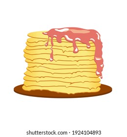 Russian pancakes on a plate. Vector illustration.