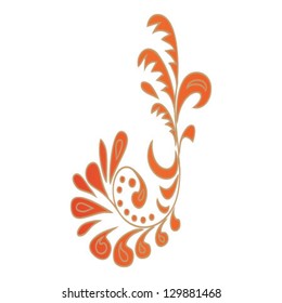 russian pattern font letter J, isolated on white background vector