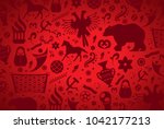 Russian pattern wallpaper isolated on red background. Modern design for web site,poster,placard,banner template and backdrop. Creative art concept,vector illustration eps 10