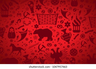 Russian pattern wallpaper isolated on red background. Modern design for web site,poster,placard,banner template and backdrop. Creative art concept,vector illustration eps 10