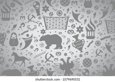 Russian pattern wallpaper isolated on gray background. Modern design for web site,poster,placard,banner template and backdrop. Creative art concept, eps 10