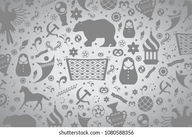 Russian pattern wallpaper isolated on gray background. Modern design for web site,poster,placard,banner template and backdrop. Creative art concept, eps 10