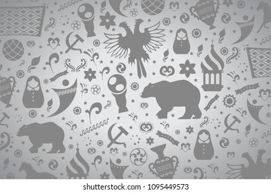 Russian pattern wallpaper isolated on gray background. Modern design for web site,poster,placard,banner template and backdrop. Creative art concept, eps 10