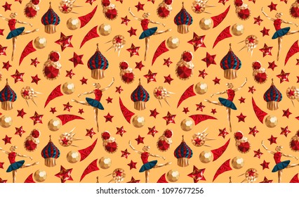 Russian pattern wallpaper, traditional elements, soccer championship 