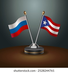 La tabla rusa y de Puerto Rico marca la relación con el fondo de gradiente. Ilustración vectorial