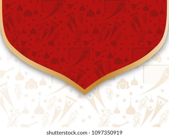 Russian red background. Vector illustration pattern with modern and traditional elements.