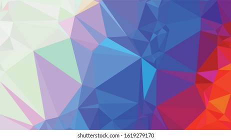 Russian Red Blue White Low Poly Vector Texture. Flag of Russia - Tricolor. Polygonal Horizontal Stripes with Gradient. Crystal Like Faceted Geometric Background. Gemstone Imitation Texture.