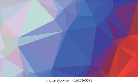 Russian Red Blue White Low Poly Vector Texture. Flag of Russia - Tricolor. Polygonal Horizontal Stripes with Gradient. Crystal Like Faceted Geometric Background. Gemstone Imitation Texture.