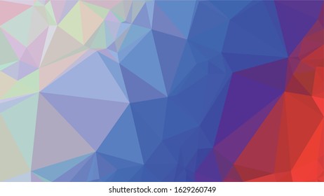 Russian Red Blue White Low Poly Vector Texture. Flag of Russia - Tricolor. Polygonal Horizontal Stripes with Gradient. Crystal Like Faceted Geometric Background. Gemstone Imitation Texture.