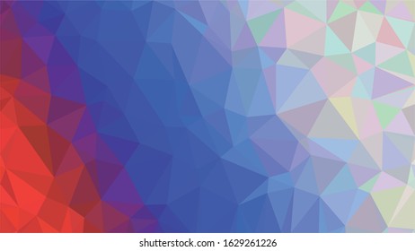 Russian Red Blue White Low Poly Vector Texture. Flag of Russia - Tricolor. Polygonal Horizontal Stripes with Gradient. Crystal Like Faceted Geometric Background. Gemstone Imitation Texture.