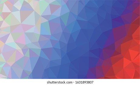 Russian Red Blue White Low Poly Vector Texture. Flag of Russia - Tricolor. Polygonal Horizontal Stripes with Gradient. Crystal Like Faceted Geometric Background. Gemstone Imitation Texture.