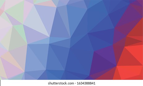 Russian Red Blue White Low Poly Vector Texture. Flag of Russia - Tricolor. Polygonal Horizontal Stripes with Gradient. Crystal Like Faceted Geometric Background. Gemstone Imitation Texture.