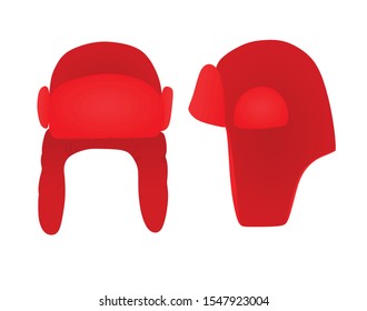 Russian red hat. vector illustration