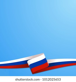 Russian ribbon flag on background. Vector illustration