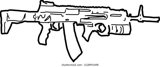 Fusil ruso, vector de ilustración de arma