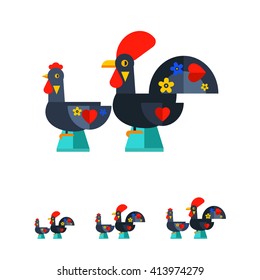 Russian rooster and chicken