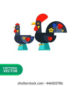 Russian rooster and chicken