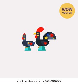 Russian rooster and chicken