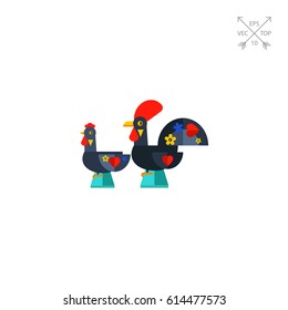 Russian rooster and chicken