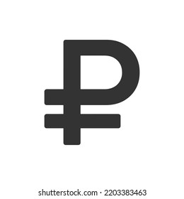 Russian rouble currency symbol flat icon for apps and websites. Vector illustration  icon isolated on white background.