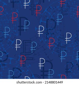 Russian rouble icon vector geometric seamless background
Business pattern with russian currency shape symbol