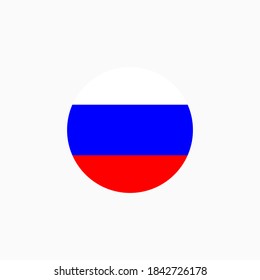 Russian round flag icon. National Russia circular flag vector illustration isolated on white.