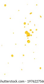 Russian ruble coins falling. Memorable scattered RUB coins. Russia money. Brilliant jackpot, wealth or success concept. Vector illustration.