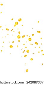 Monedas rusas de rublos cayendo. Monedas de oro dispersas en el FRU. Dinero ruso. Gran concepto de éxito empresarial. Ilustración vectorial.