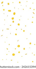 Russian ruble coins falling. Scattered gold RUB coins. Russia money. Global financial crisis concept. Vector illustration.